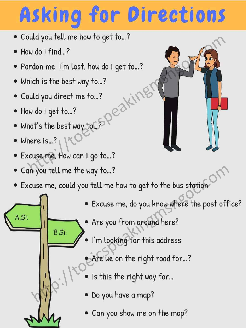 ASK AND GIVE DIRECTIONS!, Ngữ Pháp, Từ Vựng, Bài tập hay- Toeic Speaking Ms  Ngọc